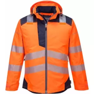 Image of PW3 Hi Vis Winter Rain Jacket Orange / Navy 3XL