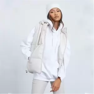 Image of I Saw It First Pu Hooded Cord Detail Gilet - Brown