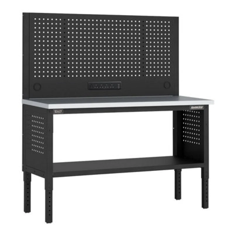 Image of Sealey Superline Pro Modular Stainless Steel Top Workbench and Pegboard APMWB60COMBOSS Length: 1.52m