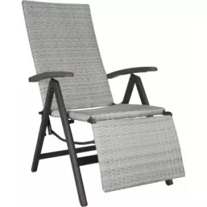 Image of Tectake - Reclining garden chair with footrest - recliner chair, garden recliner, deck chair