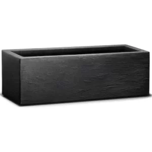 Image of 80cm Large Trough Planter Window Box Flower Pot Plant Outdoor Garden Anthracite Black Grey 33L Rectangle Plastic Bed Grey