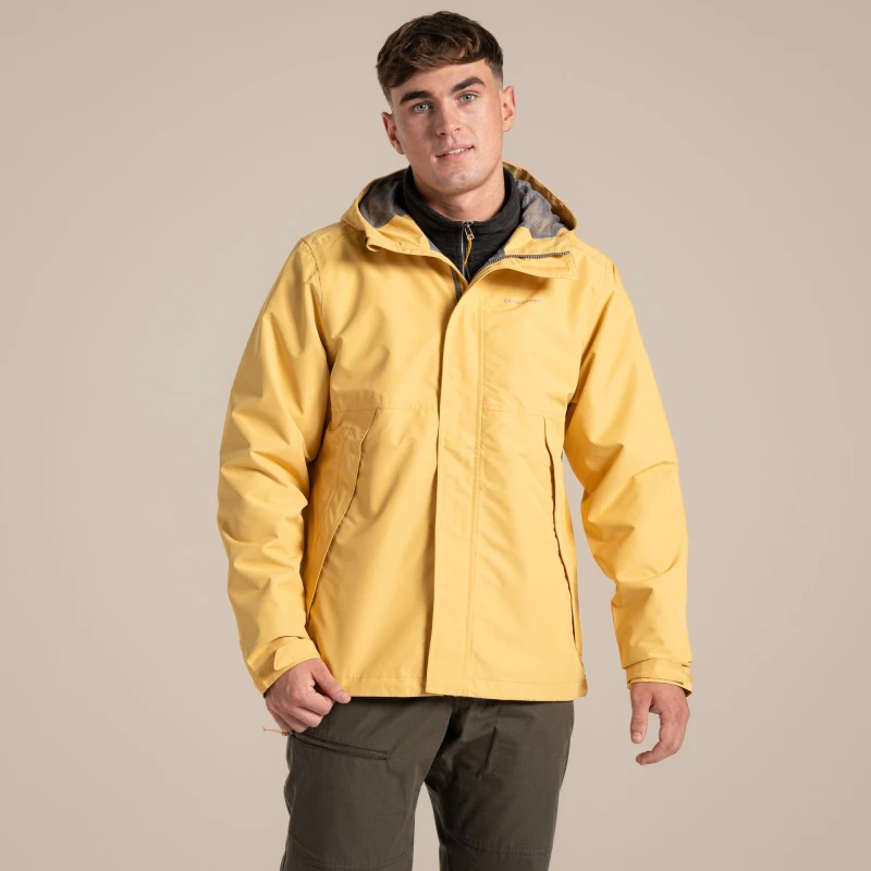 Image of Craghoppers Craghoppers Men Ossus Lightweight Waterproof Shell Jacket in Yellow Size: Medium Yellow M Male 5063260102292