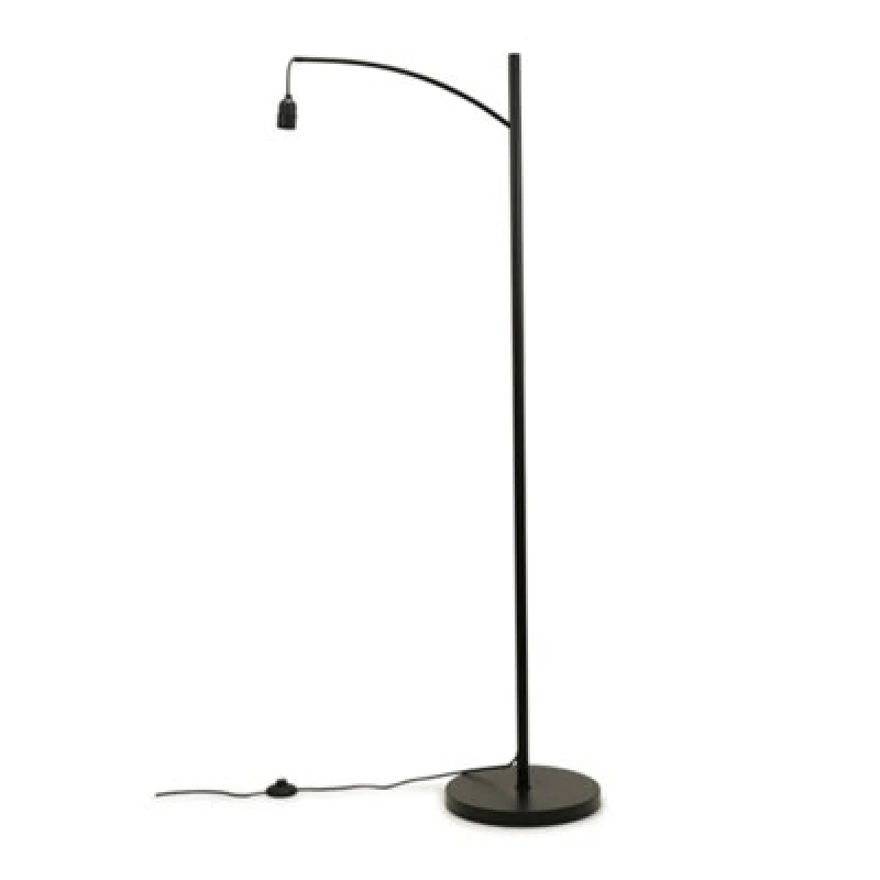 Image of ValueLights Preto Black Metal Curved Floor Lamp Base Black