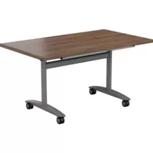 Image of Tc Start 1800 Rectangular Cantilever Workstation - Dark Walnut Top and Silver Le