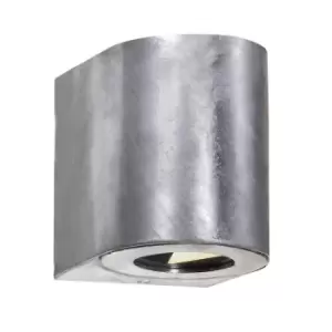 Image of Canto LED Dimmable Outdoor Up Down Wall Lamp Galvanized, IP44, 2700K