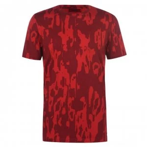 Image of Hugo Boss Daisch Camo T-Shirt Red Camo Size L Men