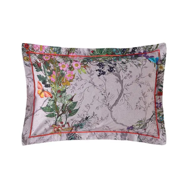 Image of Timorous Beasties Bloomsbury Garden Oxford Pillowcase Pair, Dusty Pink