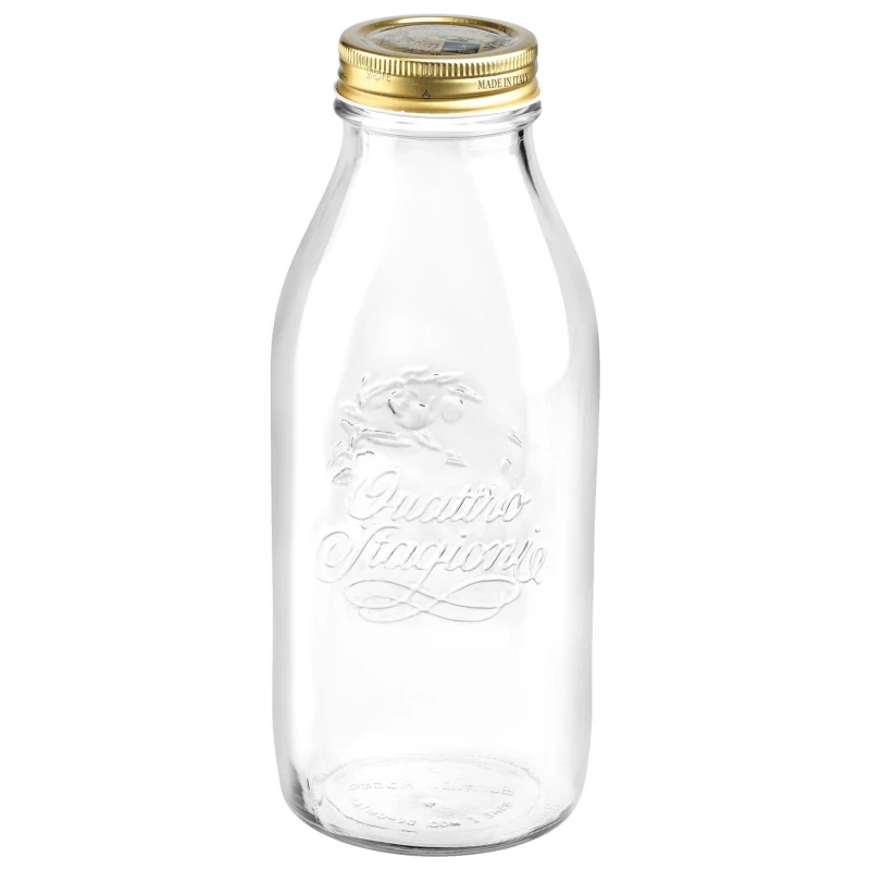 Image of Bormioli Rocco Quattro Stagioni Glass Bottle with Screw Top Lid - 1L Clear unisex