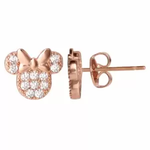 Image of Disney Rose Gold Silver Plated Cubic Zirconia Stud Earrings