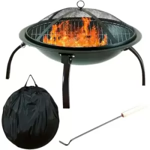 Image of Neo Black Garden Steel Fire Pit Outdoor Heater with Cover