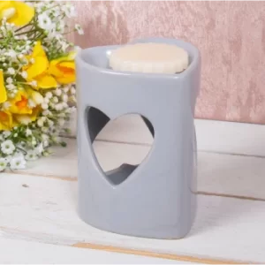 Image of Ceramic Wax/oil Warmer Grey Heart Design by Lesser & Pavey