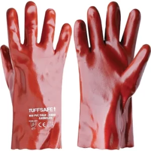 Image of Red PVC Fully Coated 11" Gauntlets (Jersey Lining)