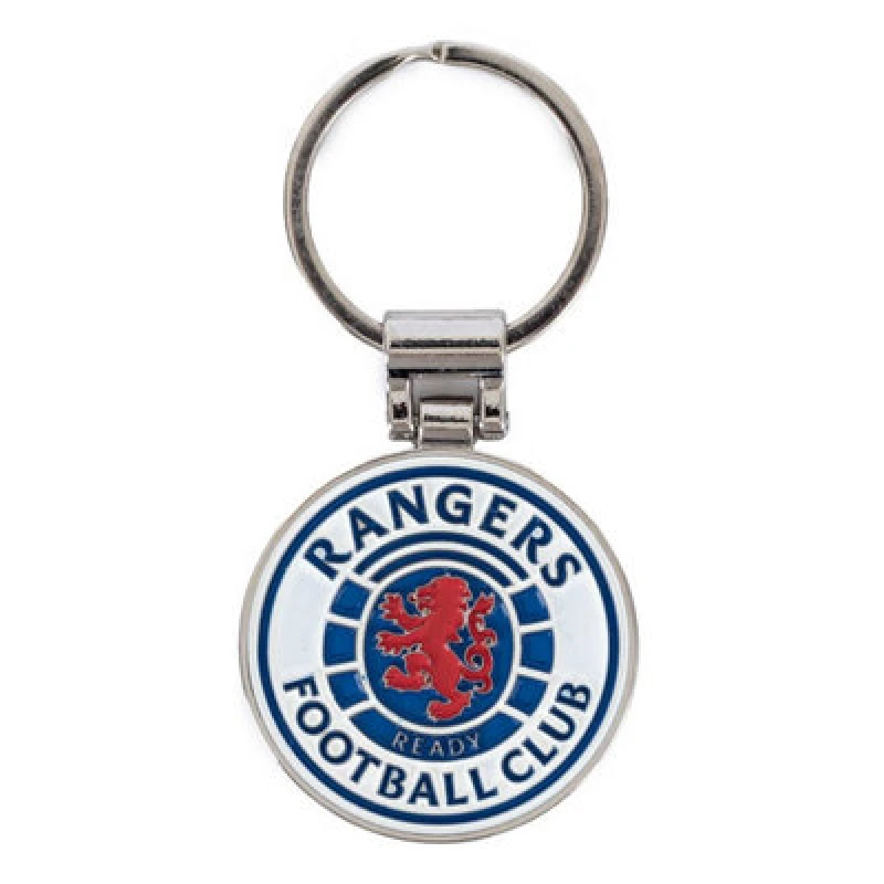 Image of Rangers Fc Crest Keyring White/blue/red (One Size)