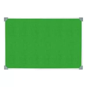 Image of Green Felt Noticeboard 900x600mm Aluminium Frame 943402