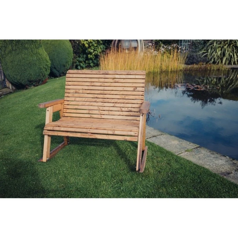 Image of Churnet Valley Garden Furniture Ltd Valley Rocking Bench - Timber - Garden Furniture - Partially Assembled in Brown Brown Unisex