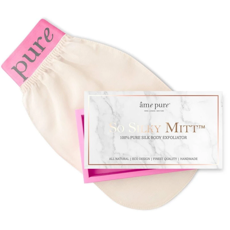 Image of ame pure So Silky Mitt ️ - 100% Pure Silk Exfoliating Mitt Pink-Beige unisex