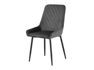 Image of Seconique Avery Set of 2 Grey Velvet Dining Chairs