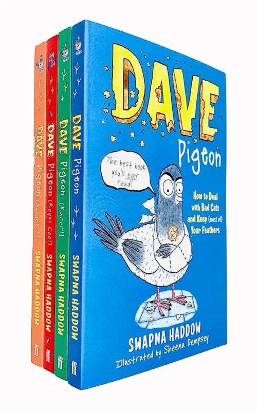 Image of Dave Pigeon Collection 4 Books Set By Swapna Haddow Dave Pigeon, Racer, Royal Coo!, Nuggets Swapna Haddow Books