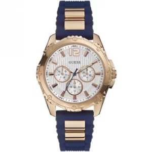 Image of GUESS Ladies blue silicone strap watch