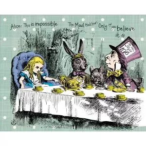 Image of Tea Party Green Wall Mural - 3.5m x 2.8m