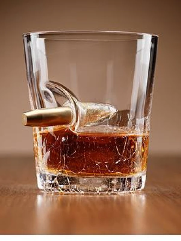 Image of Menkind Connoisseur Creations Bullet Shot Glass Cracked Texture Design in Clear Clear Unisex