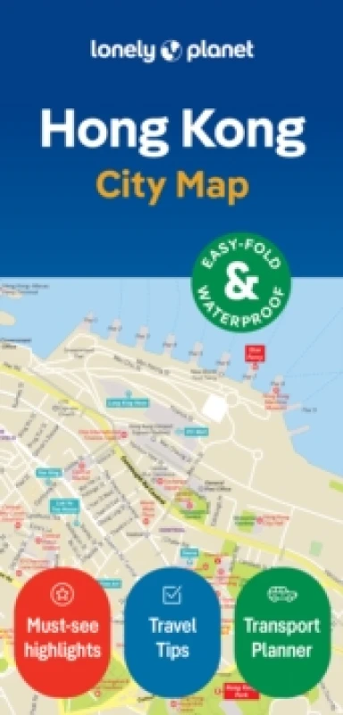 Image of Lonely Planet Hong Kong City Map : Durable, Waterproof, Easy-Fold Planning Map with Attractions & Walking Tours Sheet map, folded