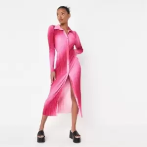 Image of Missguided Down Shirt Dress Dress Ombre - Pink