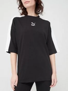 Image of Puma Classics Loose Fit Tee - Black, Size S, Women