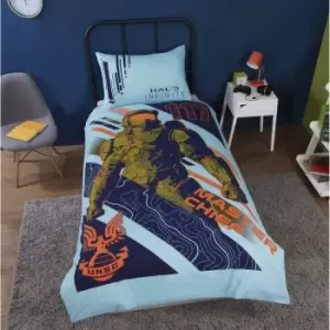 Image of Halo Infinite 117 Duvet Set (Single) (Sky Blue/Navy/Green)