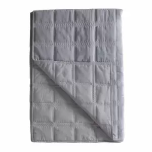 Image of Crossland Grove Prestwick Quilted Cotton Velvet Bedspread Grey 2400X2600mm