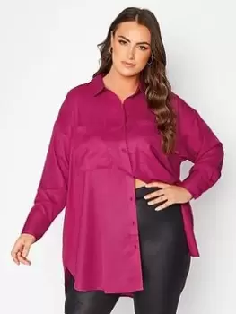 Image of Yours Oversized Boyfriend Shirt - Orchid, Pink, Size 22-24, Women