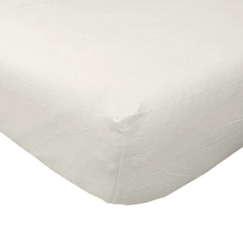 Image of Homescapes Brushed Cotton Fitted Sheet 100% Cotton Luxury Flannelette Cream