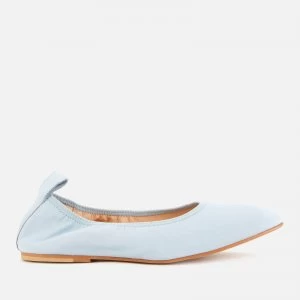 Image of Clarks Womens Pure Leather Ballet Flats - Pale Blue - UK 3