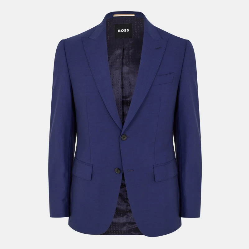 Image of Boss Mens H Huge Peak Lapel Tailored Fit Suit Medium Blue male 38 (48)
