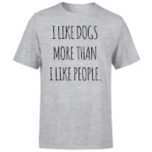 Image of I Like Dogs More Than People T-Shirt - Grey - 3XL