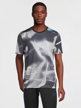 Image of adidas Performance Own The Run Seasonal T-Shirt, Black/Grey, Size S, Men