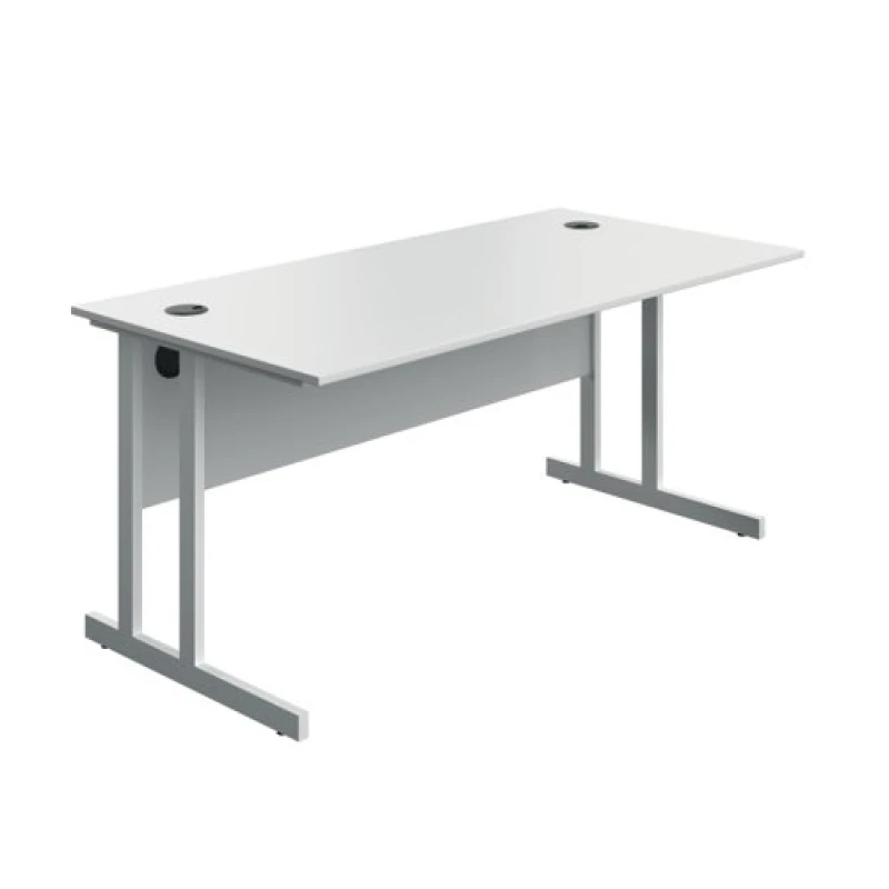 Image of Serrion Twin Upright Desk 1600x800x730mm White/White KF800312