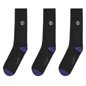 Image of Ted Baker Gift Box Crew Socks 3 Pack - Black