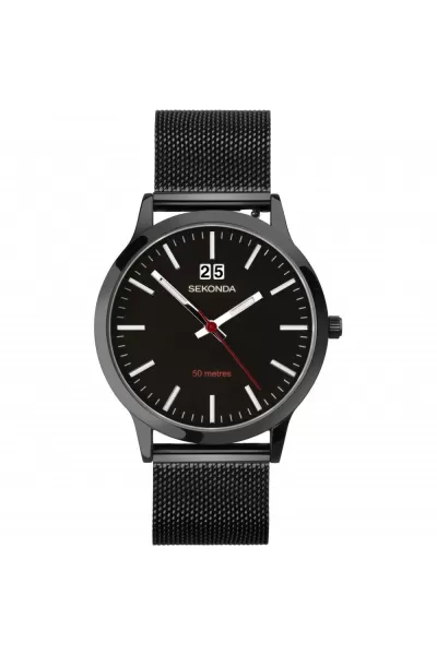 Image of Nordic 40mm Black Watch Round Case Black Dial