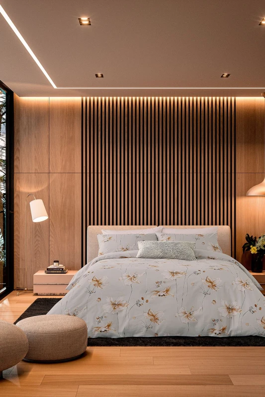 Image of Nalu Nicole Scherzinger 'Alaula' Cotton Duvet Cover Set Stone