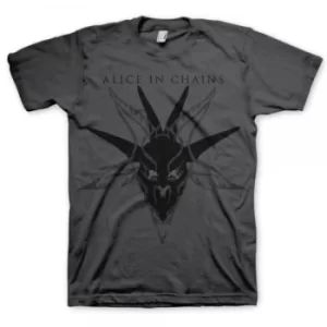 Image of Alice in Chains Black Skull Charcoal Mens T Shirt XX Large