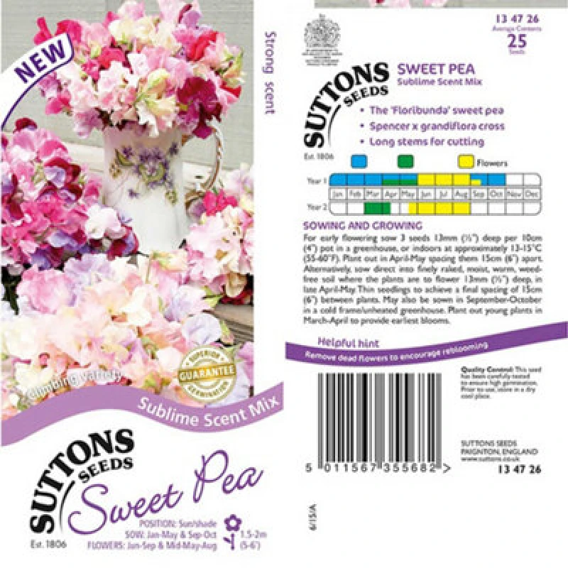 Image of Thompson & Morgan Sweet Pea Sublime Scent Mix 1 Seed Packet (25 Seeds)