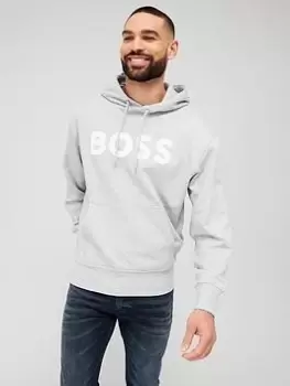 Image of BOSS WebasicHood Overhead Hoodie, Open Grey, Size S, Men