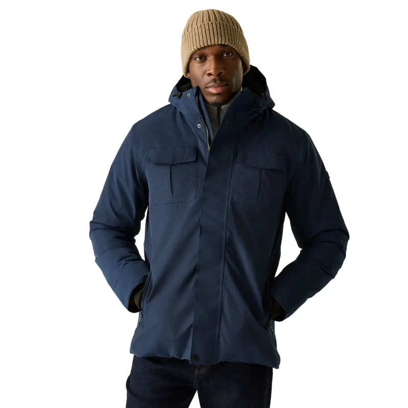 Image of Regatta Regatta Men Eamont Waterproof Breathable Insulated Jacket in Dark Navy Size: Medium Dark Navy M Male 5063516097808