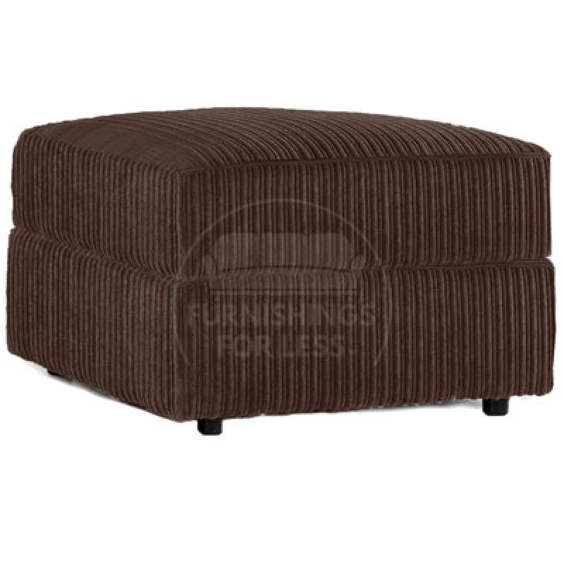 Image of Furnishings For Less UK Luxor Delta Ferguson Chocolate Fabric Soft Jumbo Cord Footstool
