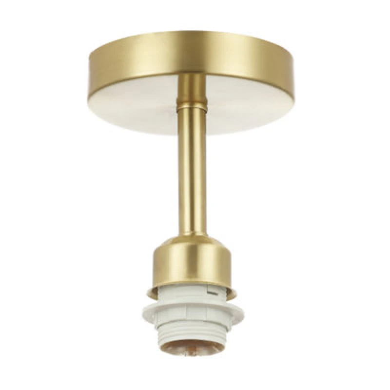 Image of Happy Homewares Satin Brass Gold Plated Ceiling Light Fitting For Industrial Style Light Bulbs