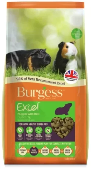 Image of Excel Burgess Adult Guinea Pig Nuggets with Mint Guinea Pig Food 10kg