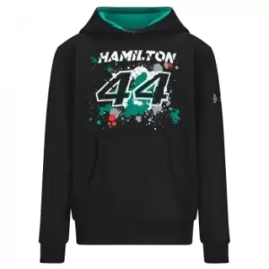 Image of 2022 Mercedes Lewis Hamilton #44 Hooded Sweat (Black) - Kids