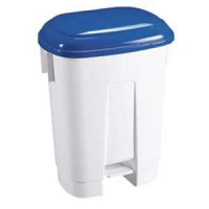 Image of Slingsby Derby Plastic Pedal Bin 30 Litre WhiteBlue 348022