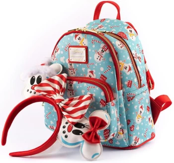 Image of Mickey Mouse Loungefly - Mickey & Minnie Snowman Mini backpacks multicolor